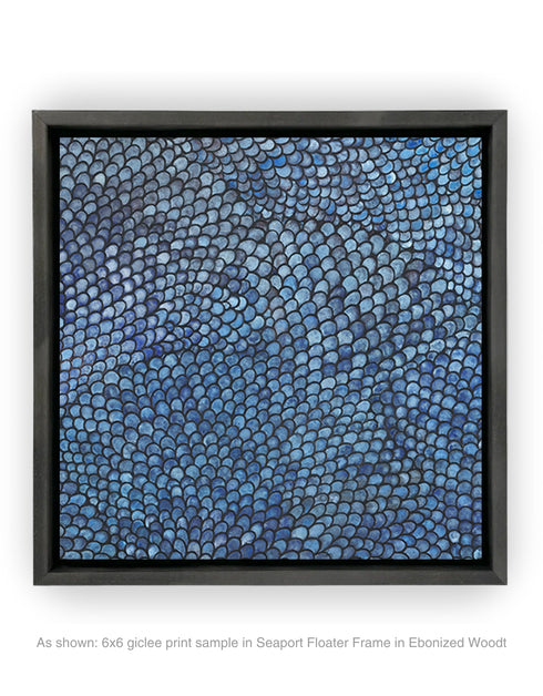 Cobalt Scales | Framed Giclee Print on Canvas